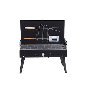 Parrilla portátil a carbón tipo maleta